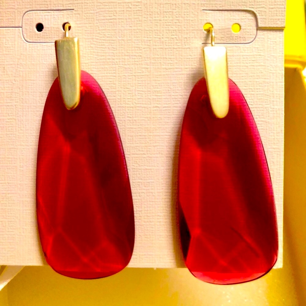 NWT Kendra Scott RARE & Retired Maize Earrings Clear Berry & Yellow Gold GORG! - Picture 4 of 9